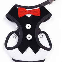 Load image into Gallery viewer, Harness Vest Tuxedo Pet Collar with Red Bow