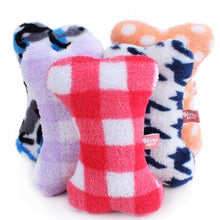 Load image into Gallery viewer, Squeaker Multi-color Plush Sound Bones Dog Toy