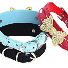 Load image into Gallery viewer, Leather Scarf Bow Quick Release Pet Collar