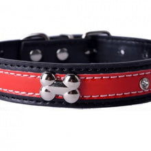 Load image into Gallery viewer, Crystal Studded Reflective Dog Leather Collar