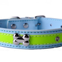 Load image into Gallery viewer, Crystal Studded Reflective Dog Leather Collar