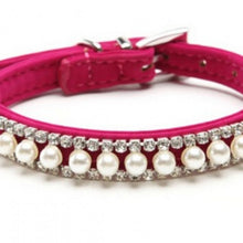 Load image into Gallery viewer, Pearl Crystal Necklace Pet Collar