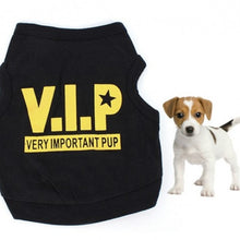 Load image into Gallery viewer, Black T-Shirt VIP Pattern Pet Vest