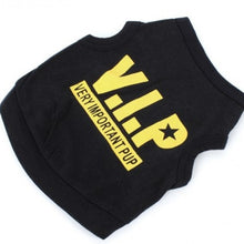 Load image into Gallery viewer, Black T-Shirt VIP Pattern Pet Vest